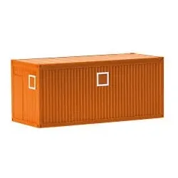 2x 2Oft Baucontainer, kommunalorange Modell von herpa 1:87