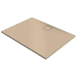 Duschwanne Hüppe EasyFlat 1400 x 52 x 900 mm, Mineralguss, Ablauf lange Seite, beige matt - EF0111037