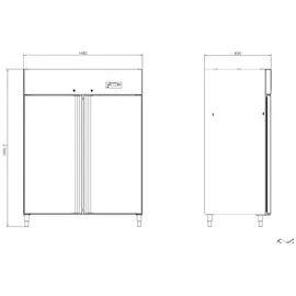 GastroHero Tiefkühlschrank, ECO 1300 GN 2/1 Monoblock