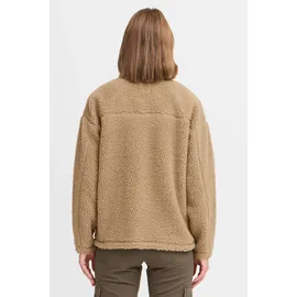 Oxmo OXTovine Damen Teddy-Jacke Übergangsjacke Jacke mit Stehkragen Eingrifftaschen Reißverschluss Loose fit - XS