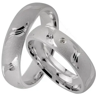 Trauringe123 Trauring Hochzeitsringe Verlobungsringe Trauringe Eheringe Partnerringe mit Stein, Silber 925, J6 56