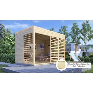 BERTILO Pavillon Garten-Lounge 2 Natur 234 cm x 337 cm FSC®