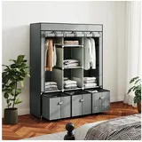 Homcom Stoffschrank 125 x 162,5 x 43 cm Hellgrau