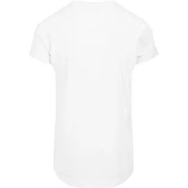 URBAN CLASSICS Long Shaped Turnup Tee lässiges T-Shirt für Männer, in langem Schnitt, white, XXL