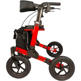 Antar Outdoor Rollator Premium mit Luftbereifung rot