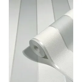 Marburg Vliestapete Streifen grau/weiß 53 cm x 10 m