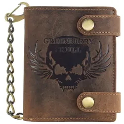 Greenburry Vintage Skull Geldbörse Leder 10 cm braun