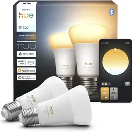 Philips Hue White Ambiance E27 1100 lm 8 W 2 Stk.