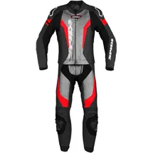 Spidi Laser Touring Lederkombi - Schwarz/Hellgrau/Rot / 48