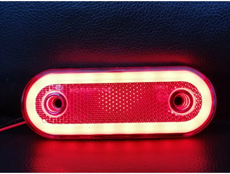 LED-Dioden-Positionsleuchte, roter Marker, E‐Mark, Neon-Effekt, 12–24V