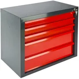 PROREGAL Schubladenschrank Kobra mit 5 Schubladen | HxBxT 60x70x43,5cm | Anthrazitgrau/Rot