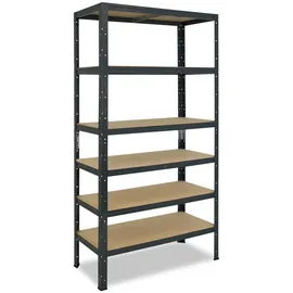 shelfplaza HOME 200x45x50 cm Schwerlastregal anthrazit mit 6 Böden und 145 kg Traglast pro Boden