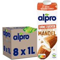 ALPRO Mandeldrink Ohne Zucker Natur Pflanzlicher Drink Vegan 8x1L