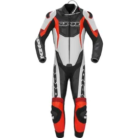 Spidi Sport Warrior Pro Perforierte 1-Teiler Motorrad Lederkombi, schwarz-rot, Größe 48
