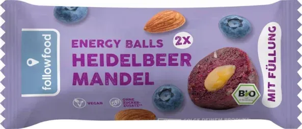 followfood Nut Butter Balls Heidelbeere & Mandel bio