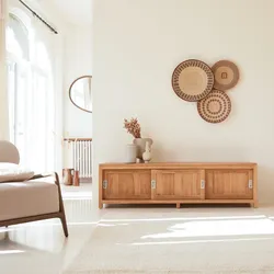 TV-Rack TV Bank massives Teak TV Möbel Neu Tikamoon lowboard sideboard Natur