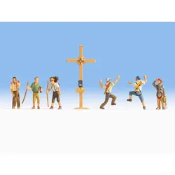 NOCH Bergwanderer mit Gipfelkreuz, TT (1:120), Mehrfarbig