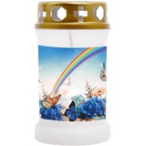 HS CANDLE 10er Pack Grabkerzen mit Motiv, Grablicht mit Brenndauer von ca. 40 Std, Motiv: Regenbogen, in vielen weiteren Varianten