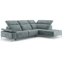 VitaliSpa Ecksofa Loungesofa Boxspringsofa James, Grau Relaxfunktion 301x86 cm Rechte Ecke,