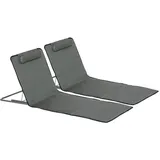 Outsunny Gartenliege 124 x 53 x 35-45 cm Grau