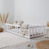 Homestyle4u Kinderbett Homestyle4u 90 x 200 cm Kiefer massiv lackiert weiß