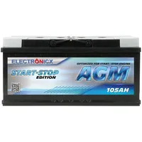 Autobatterie 105Ah AGM ersetzt 100Ah 12V Start-Stop Starterbatterie Kfz Batterie Pkw Batterie Starterbatterien AGM Batterie Battery 105 Ah Electronicx