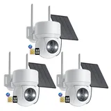 ieGeek Überwachungskamera 4G LTE Überwachungskamera Aussen mit SIM Karte (Aussen, Außenbereich, Wald, Farm, Campingbus, Straße, 355°/90° Schwenkbar PTZ Kabellos IP Kamera Ohne WLAN Outdoor Kamera, 3-tlg., 2K Farbe Nachtsicht aussenkamera PIR Erkennung 2-Wege-Audio, 4-fachen digitalen Zoom IP66 Wasserdicht für Garten, Hof) weiß