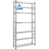 Proregal Fachbodenregal Silber, Metall, 120x250x32 cm, Freizeit, Heimwerken, Werkstatt, Schwerlastregale
