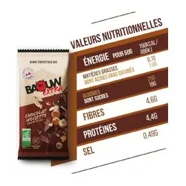 baouw Energieriegel Schokolade Haselnuss Riegel 50 g