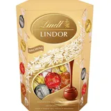 Lindt LINDOR Cornet Mischung | 500g | 38 Kugeln in 4 Sorten mit zartschmelzender Füllung im süßen Cornet | Schokoladen Geschenk