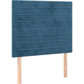 vidaXL Boxspringbett mit Matratze Dunkelblau 100x200 cm Samt