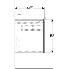 Geberit Xeno2 88x53x46,2cm, hochgl./we, m 2 Schubladen