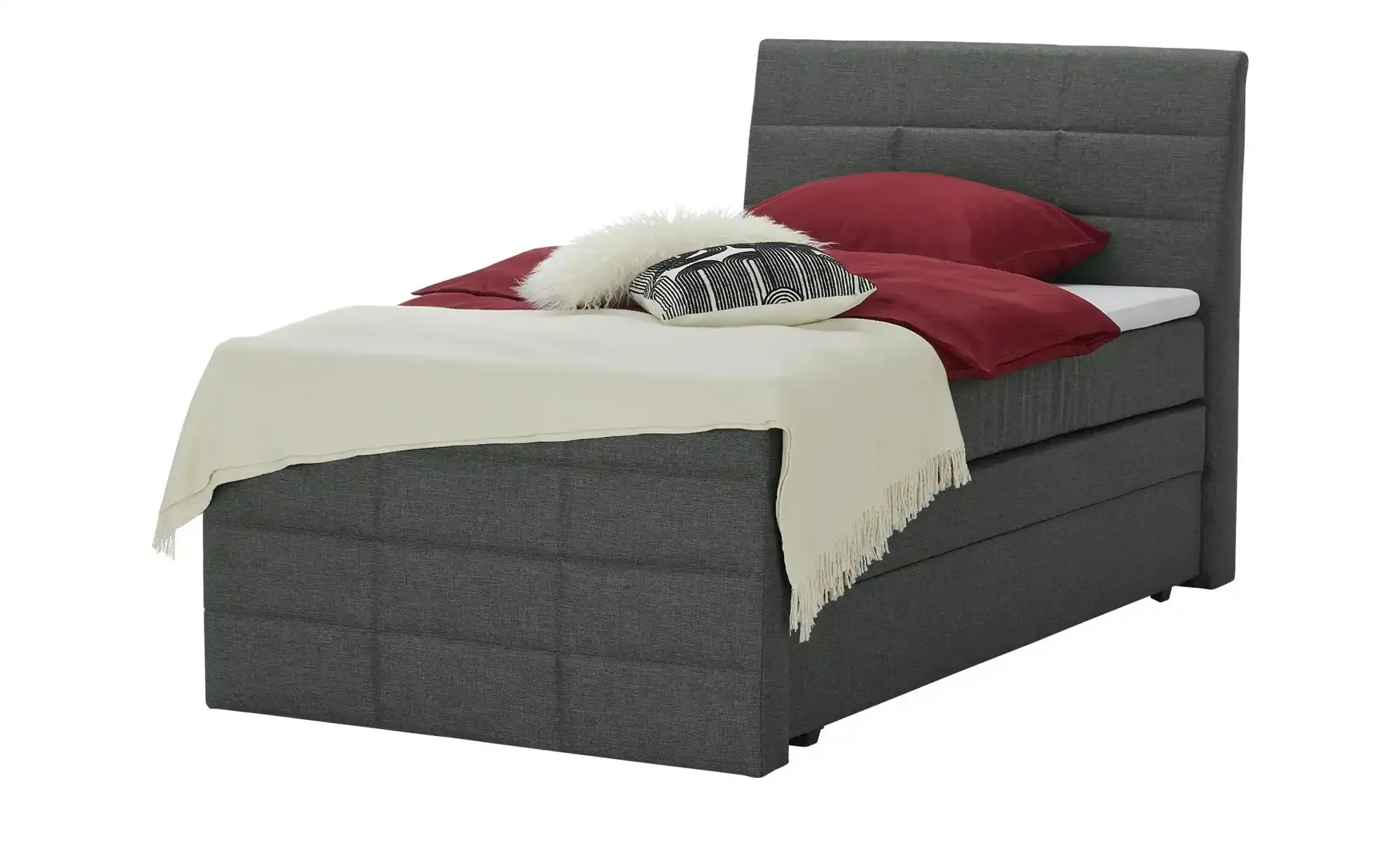 Boxspringbett  Bonny ¦ schwarz ¦ Maße (cm): B: 129 H: 124