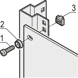 SCHROFF 19-Befestigungssatz (Schraube, Scheibe, Mutter) - MONTAGESET 19"KOMPONENTEN 4X"