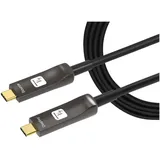 TECHLY USB-C Kabel AOC Fiber M/M 10 m Schwarz