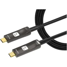 TECHLY USB-C Kabel AOC Fiber M/M 10 m Schwarz