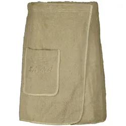 EXKLUSIV HEIMTEXTIL Sauna Set 3-Teilig Frottee Saunakilt Saunatuch Sarong Herren beige