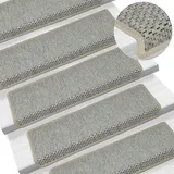 vidaXL Treppenmatten Selbstklebend Sisal-Optik 15 Stk. 65x21x4 cm Grau