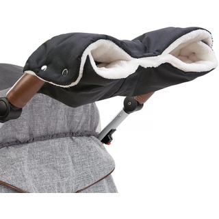 DIAOPROTECT Kinderwagen Handwärmer,DIAOPROTECT Handschuhe Handmuff mit Fleece Innenseite,Kinderwagenmuff Atmungsaktiv Wasserfest Winddicht, Universalgröße für Buggy,Radanhänger(Schwarz)