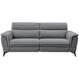 vente-unique Relaxsofa elektrisch 3-Sitzer - Stoff - Grau - MACARI