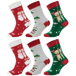 Chili Lifestyle Thermosocken Xmas super warm 6 Paar Weichbund Baumwolle