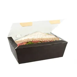250 Stk. Schwarze Kraftverpackung für frittierte Speisen und Sandwiches (1400cc) Ref SYFK1NG