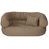 Juelle Hundebett aus Kunstleder Kissen für große Hunde Ausziehbarer Bezug, Kuscheliges Hundesofa, Hundebett Fergus S-XXL (100x80 cm, Schmutzig Beige)