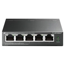TP-Link TL-SG1005LP 5-Port Gigabit PoE Switch mit 4 PoE+-Ports, lüfterlos) Schwarz