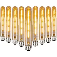 T30 E27 Filament LED-Lampen Warmweiß 2700K, 225 mm lange Röhren-LED-Lampen Edison Retro Vintage dekorative Röhren-Glühbirnen E27 4W (40 W Schrauben-Halogenlampe ersetzen)10 Packungen