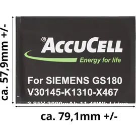 AccuCell Akku passend für Siemens Gigaset GS180 V30145-K1310-X467 3,85 Volt Akku mit 3000mAh Kapazität