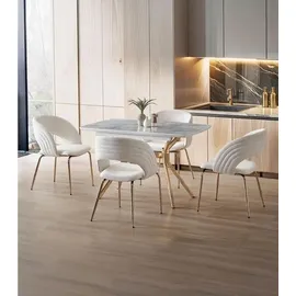 aea Esstisch 80 x 79 x 80 cm grau/gold