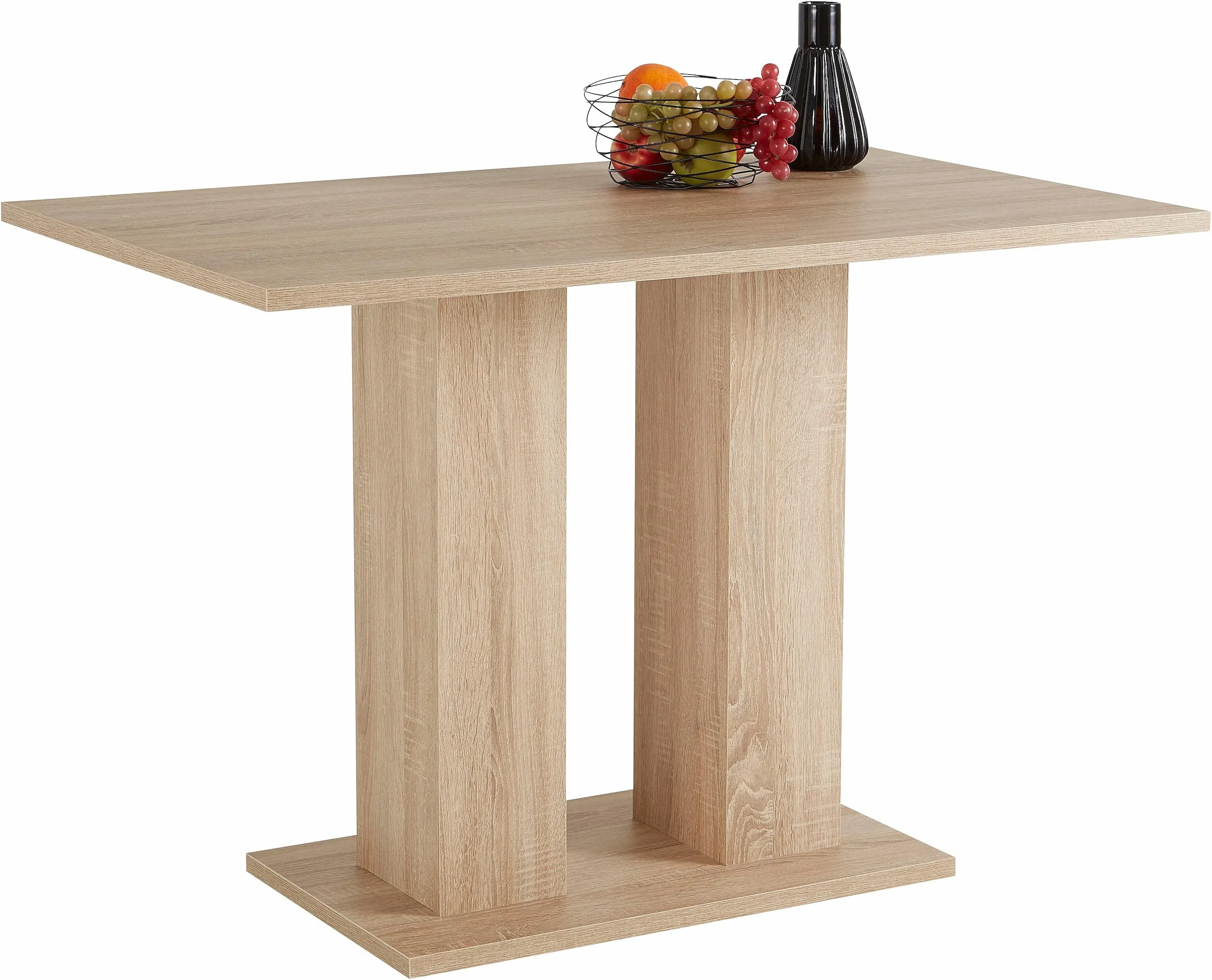 SCHÖSSWENDER Säulen-Esstisch »Anna 2«, zeitloses Design, Holzwerkstoff mit Farbe Sonoma Eiche + Holzwerkstoff mit Farbe Sonoma Eiche + Holzwerkstoff mit Farbe Sonoma Eiche, , 44366344-0 B/H/T: 110 cm x 75 cm x 68 cm