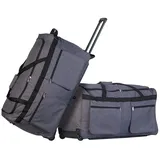 Xcase 2er-Set faltbare XXL-Reisetaschen mit Trolley-Funktion &Teleskop-Griff (Koffer, Koffer groß, Tragegriff) - 84 x 7 x 40 cm
