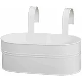 Siena Garden Balkonkasten oval mit Halter 39 x 16,5 x 14,5 cm weiß